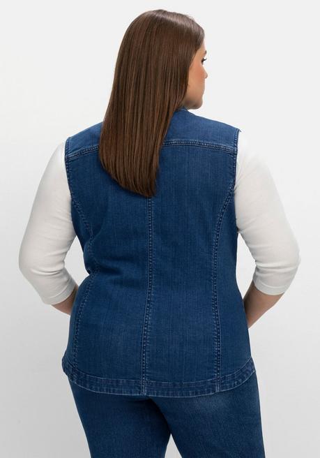 Sheego Taillierte Jeansweste Mit Umlegekragen - Blue Denim Sheego