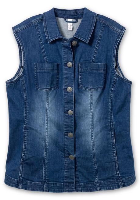 Sheego Taillierte Jeansweste Mit Umlegekragen - Blue Denim Sheego