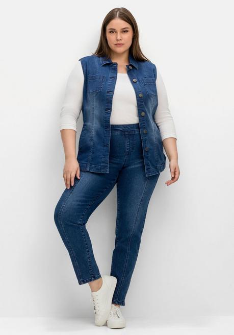 Sheego Taillierte Jeansweste Mit Umlegekragen - Blue Denim Sheego
