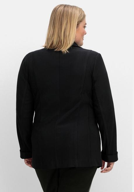 Sheego Taillierter Blazer In Ottoman-Rippstruktur - Schwarz Sheego