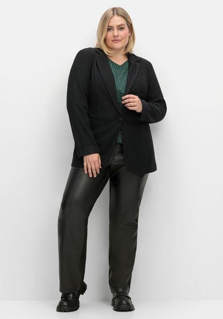 Sheego Taillierter Blazer In Ottoman-Rippstruktur - Schwarz Sheego