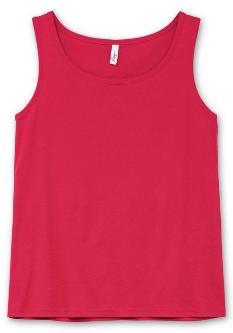 Sheego Tanktop Aus Baumwolle, Mit Rundhalsausschnitt - Magenta Sheego