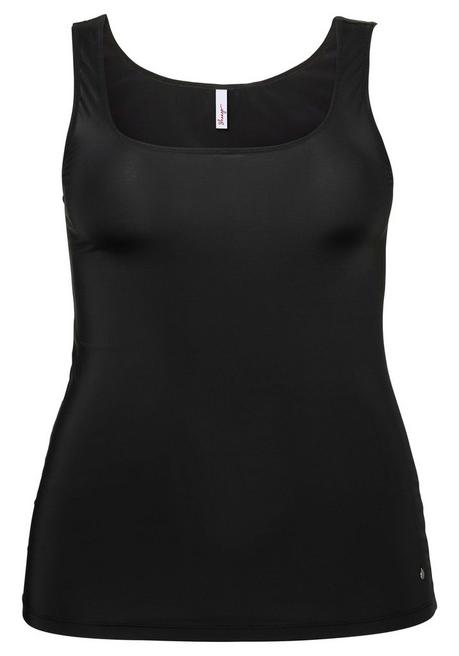 Sheego Tanktop In Extralanger Form, Aus Microfaser - Schwarz Sheego