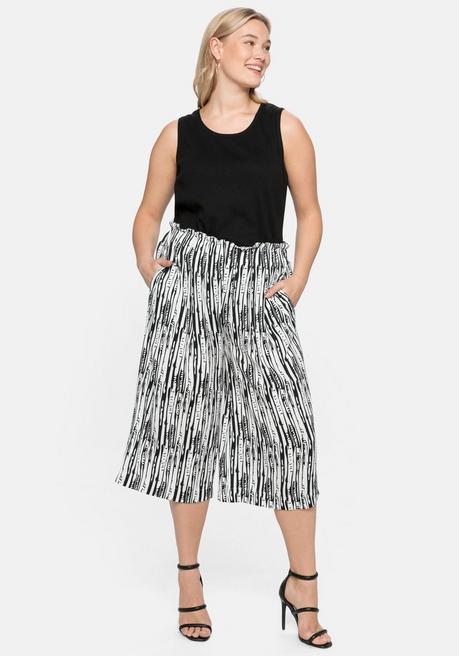 Sheego Tanktop In Ripp-Qualität Mit Rundhalsausschnitt - Schwarz Sheego