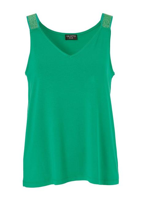 VIA APPIA DUE Tanktop mit Glitzerdetail und V-Ausschnitt - tiefgrün sheego