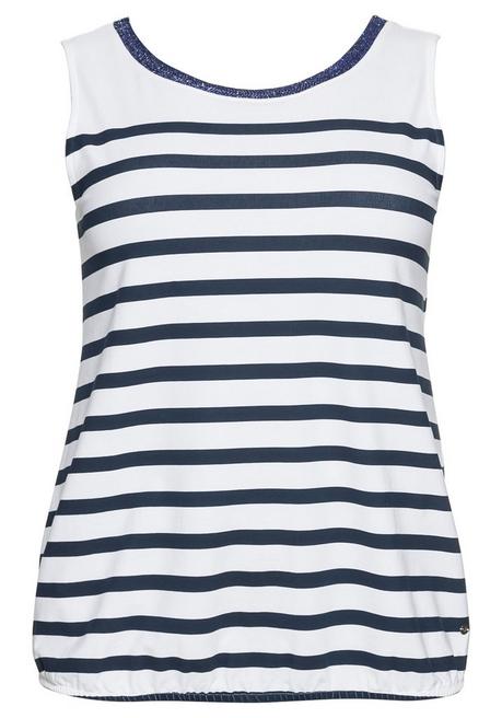 Sheego Tanktop Mit Ringeln Und Rückenausschnitt - Nachtblau Gestreift Sheego