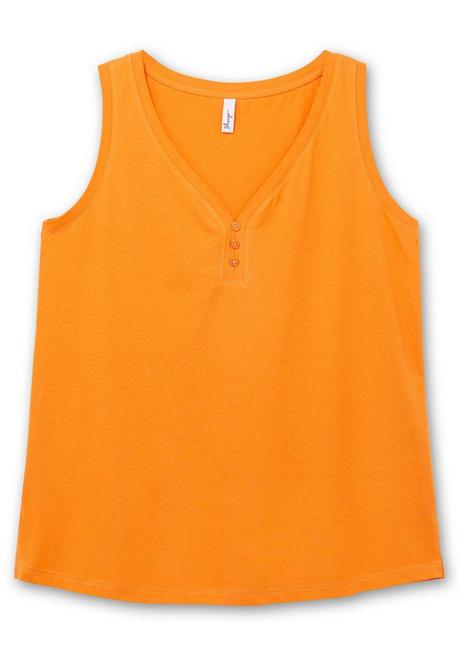 Sheego Tanktop Mit V-Ausschnitt Und Zierknopfleiste - Orange Sheego