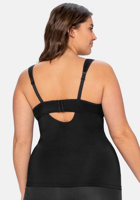 Sheego Top Aus Microfaser, Mit Integriertem Bügel-BH - Schwarz Sheego