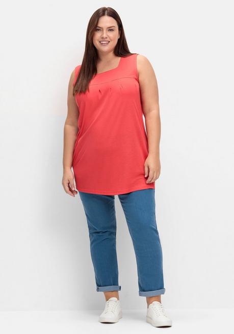 Sheego Top In A-Linie, Mit Karree-Ausschnitt Und Taschen - Hummer Sheego