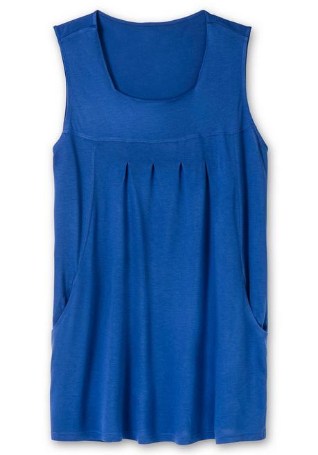 Sheego Top In A-Linie, Mit Karree-Ausschnitt Und Taschen - Royalblau Sheego