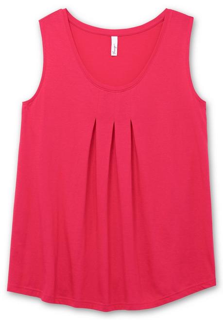 Sheego Top In A-Linie, Mit Kellerfalten Vorn - Magenta Sheego