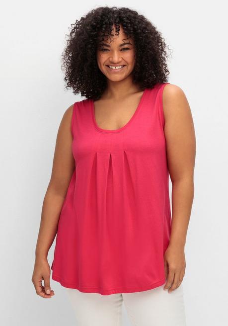 sheego Top in A-Linie, mit Kellerfalten vorn - magenta sheego