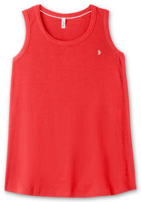 Sheego Top In Leichter A-Linie, Aus Rippqualität - Rot Sheego