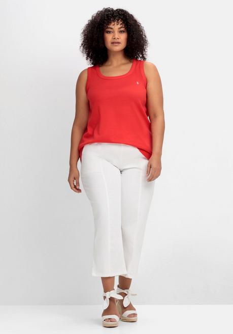 Sheego Top In Leichter A-Linie, Aus Rippqualität - Rot Sheego