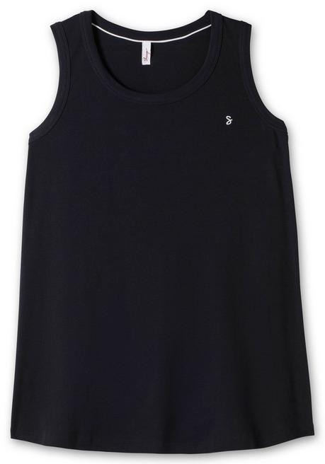 Sheego Top In Leichter A-Linie, Aus Rippqualität - Schwarz Sheego