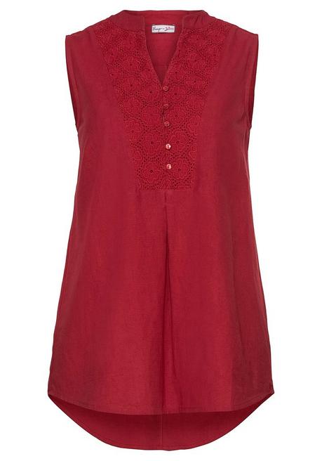 Sheego By Joe Browns Top Mit Dekorativem Spitzenbesatz - Karminrot Sheego
