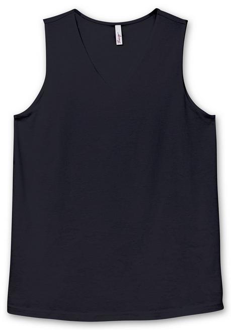 Sheego Top Mit Doppellagigem Vorderteil - Tiefblau Sheego