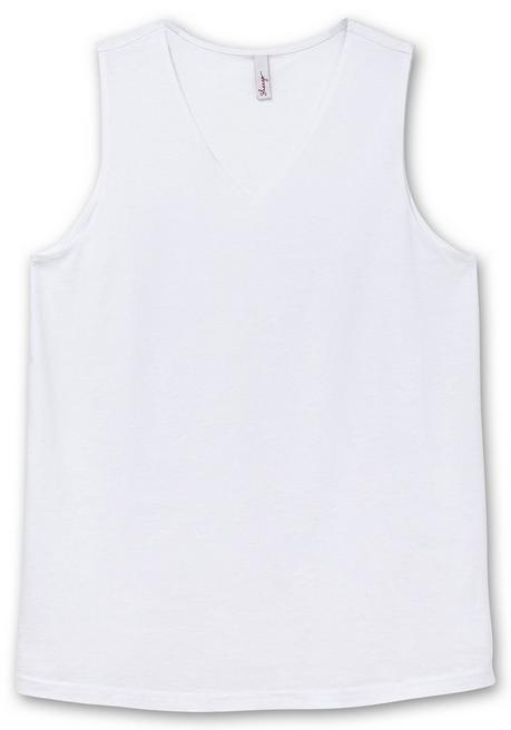 Sheego Top Mit Doppellagigem Vorderteil - Weiß Sheego