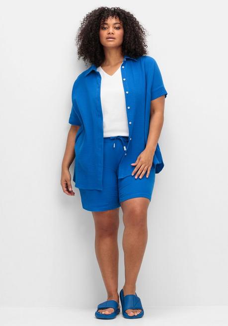 Sheego Top Mit Doppellagigem Vorderteil - Weiß Sheego