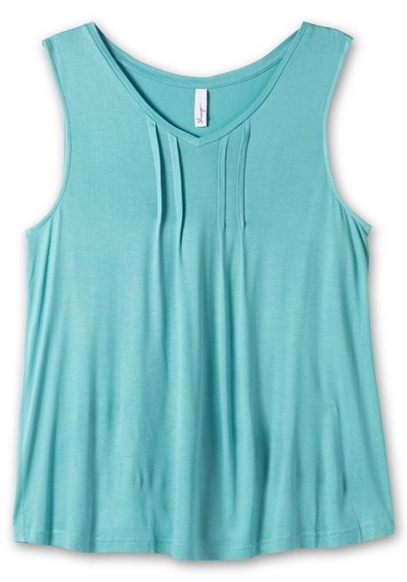 Sheego Top Mit Fixierten Falten Am Ausschnitt - Aqua Sheego
