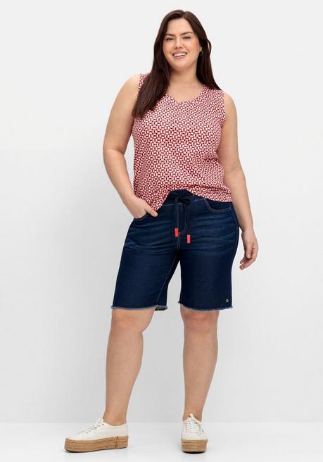 Sheego Top Mit Grafischem Muster, Aus Baumwolljersey - Rot Gemustert Sheego