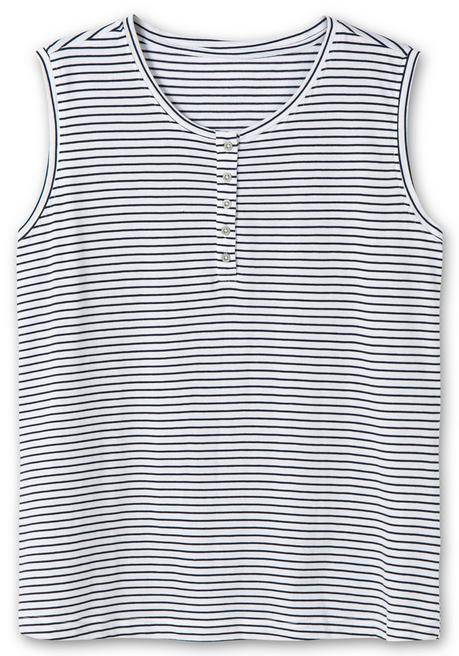 Sheego Top Mit Kurzer Knopfleiste - Marine Gestreift Sheego