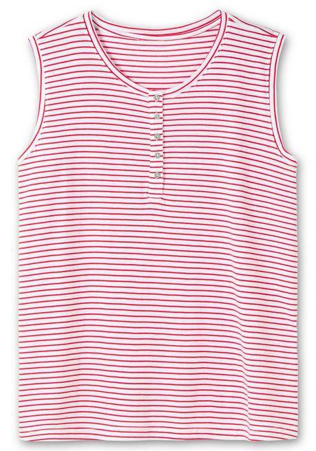Sheego Top Mit Kurzer Knopfleiste - Rot Gestreift Sheego