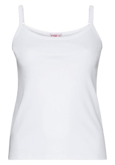 Sheego Top Mit Spaghettiträgern, In Rippqualität - Weiß Sheego