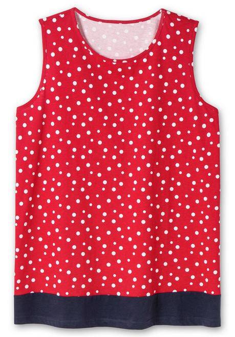 Sheego Top Mit Tupfen-Alloverdruck - Rot Gemustert Sheego