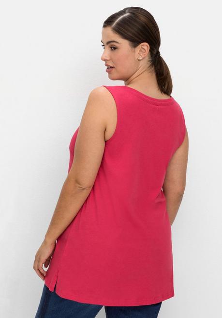 Sheego Top Mit Wordingprint, In Leichter A-Linie - Orchidee Sheego