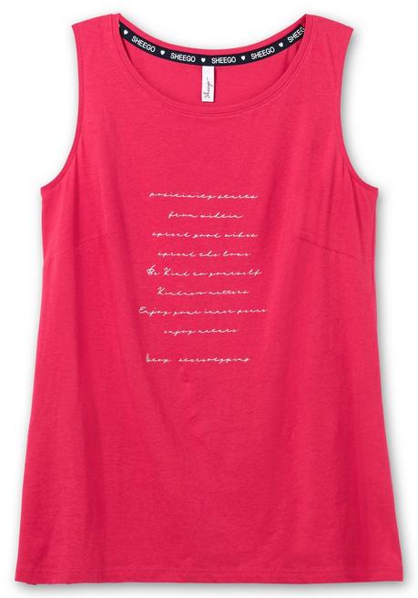 Sheego Top Mit Wordingprint, In Leichter A-Linie - Orchidee Sheego