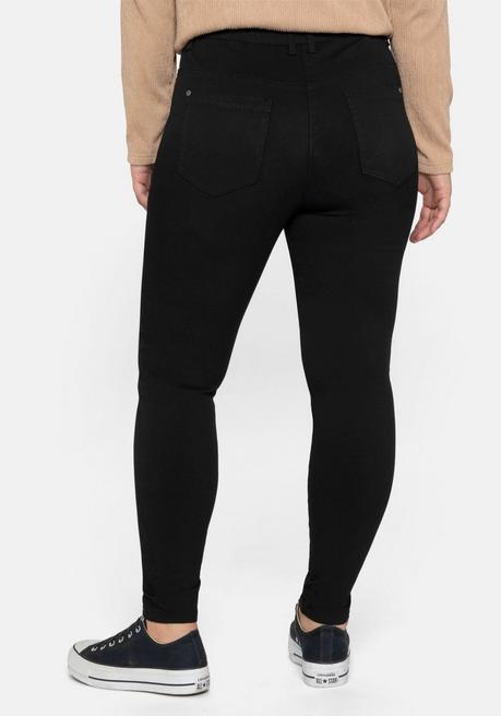 Sheego Treggings Mit Schlupfbund Und Gürtelschlaufen - Schwarz Sheego