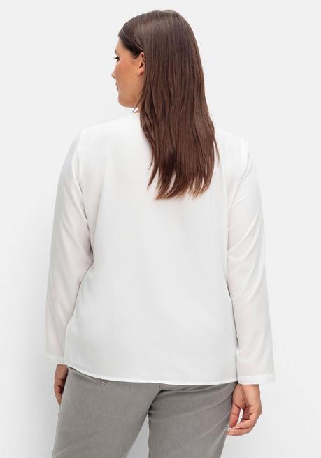 Sheego Tunika Aus Feinem Crêpe, Mit Biesen Vorn - Ecru Sheego