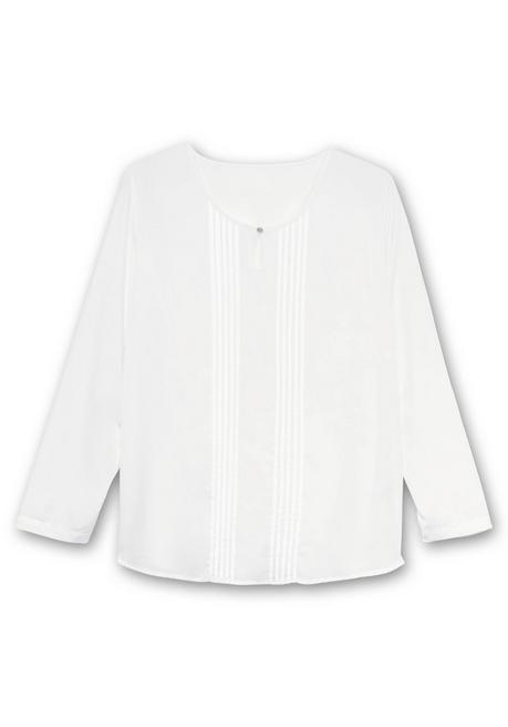 Sheego Tunika Aus Feinem Crêpe, Mit Biesen Vorn - Ecru Sheego