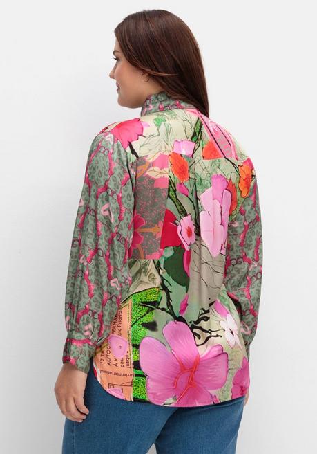 Sheego Loves Miss Goodlife Tunika Aus Viskose-Satin, Im Multicolor-Muster - Jadegrün Bedruckt Sheego