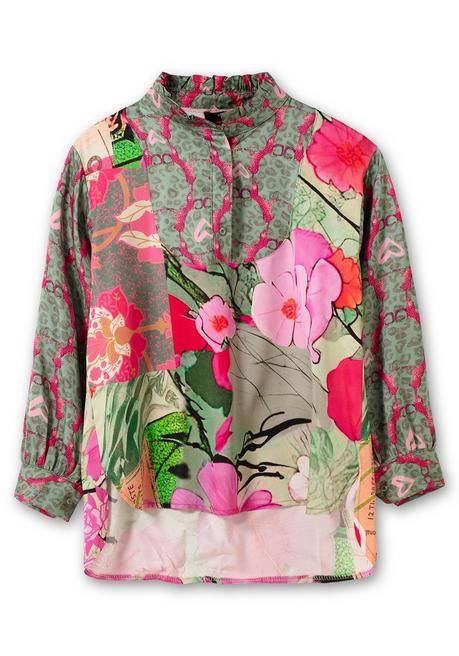 Sheego Loves Miss Goodlife Tunika Aus Viskose-Satin, Im Multicolor-Muster - Jadegrün Bedruckt Sheego