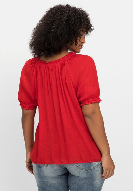 Sheego By Joe Browns Tunika Im Boho-Look, Mit Crochet-Spitze - Rot Sheego