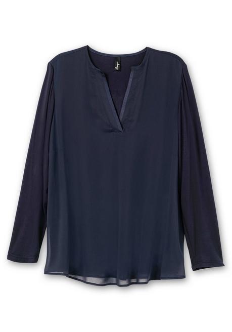 Sheego Tunika Im Lagenlook Aus Chiffon Und Jersey - Nachtblau Sheego