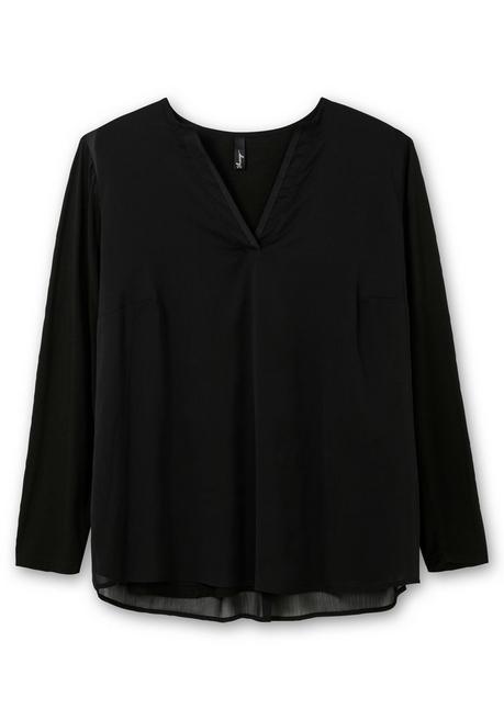 Sheego Tunika Im Lagenlook Aus Chiffon Und Jersey - Schwarz Sheego