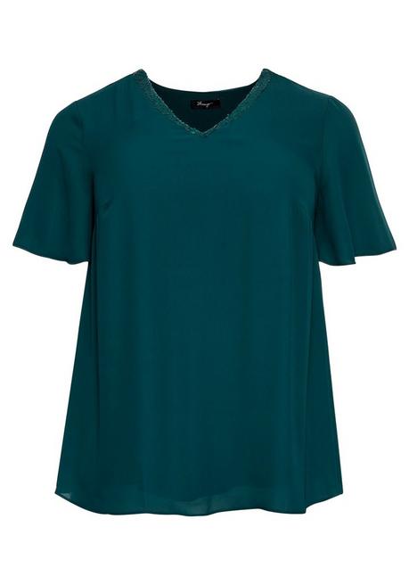 Sheego Tunika Im Lagenlook Mit Flügelärmeln - Tiefgrün Sheego