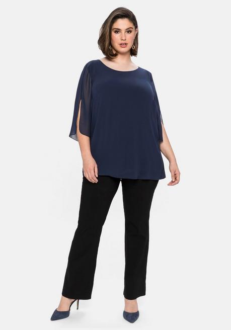 Sheego Tunika Im Layerlook Mit Chiffon - Marine Sheego