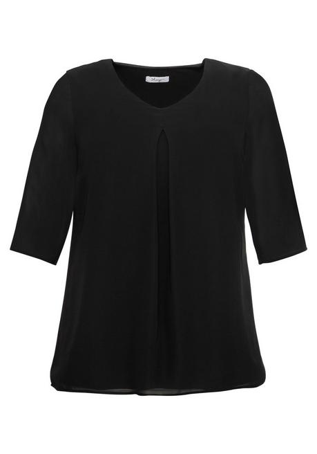 Sheego Tunika Im Layerlook, Mit Chiffon - Schwarz Sheego