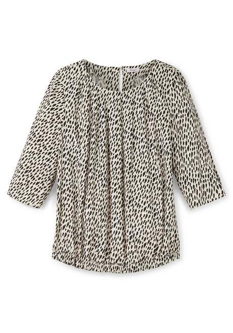 Sheego Tunika Im Leo-Print, Mit Saum-Gummizug - Ecru Bedruckt Sheego