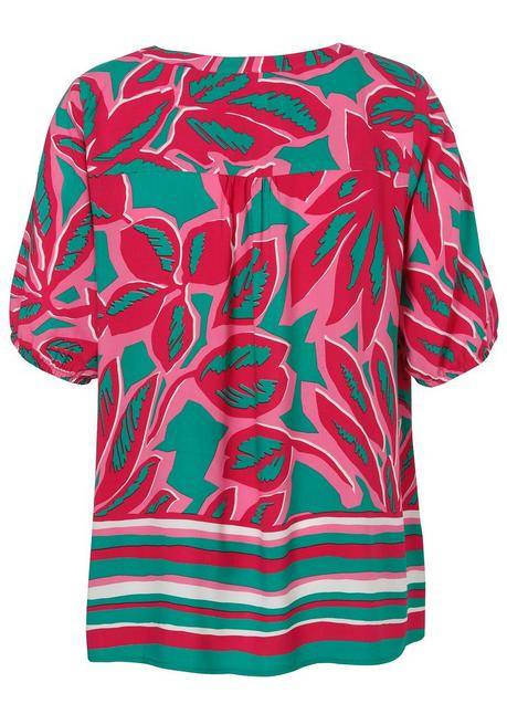 VIA APPIA DUE Tunika Im Mustermix, Mit Bindebändchen - Beere Gemustert Sheego