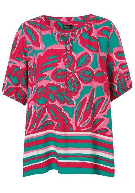 VIA APPIA DUE Tunika im Mustermix, mit Bindebändchen - beere gemustert sheego