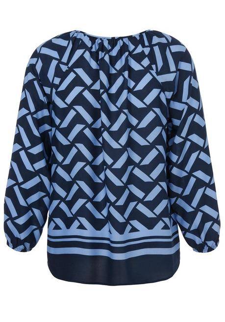 VIA APPIA DUE Tunika Im Mustermix, Mit Rundhalsausschnitt - Indigo Gemustert Sheego