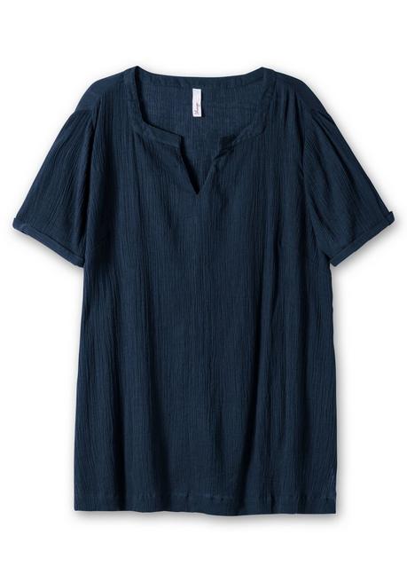 Sheego Tunika In Crêpe-Qualität, Mit Karree-Ausschnitt - Nachtblau Sheego