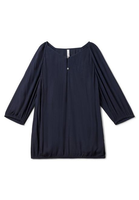 Sheego Tunika In Crinkle-Optik, Mit Saum-Gummizug - Nachtblau Sheego