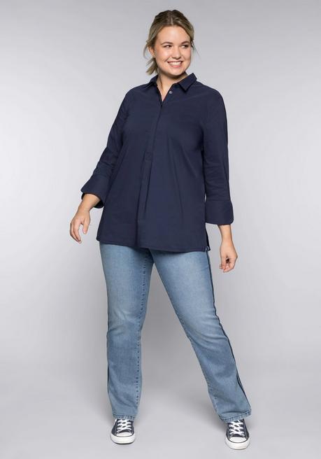 Sheego Tunika In Leichter A-Linie, Mit 3/4-Arm - Marine Sheego