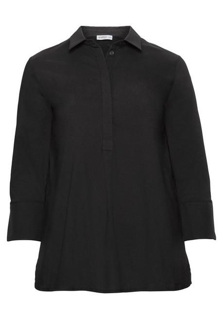 Sheego Tunika In Leichter A-Linie, Mit 3/4-Arm - Schwarz Sheego